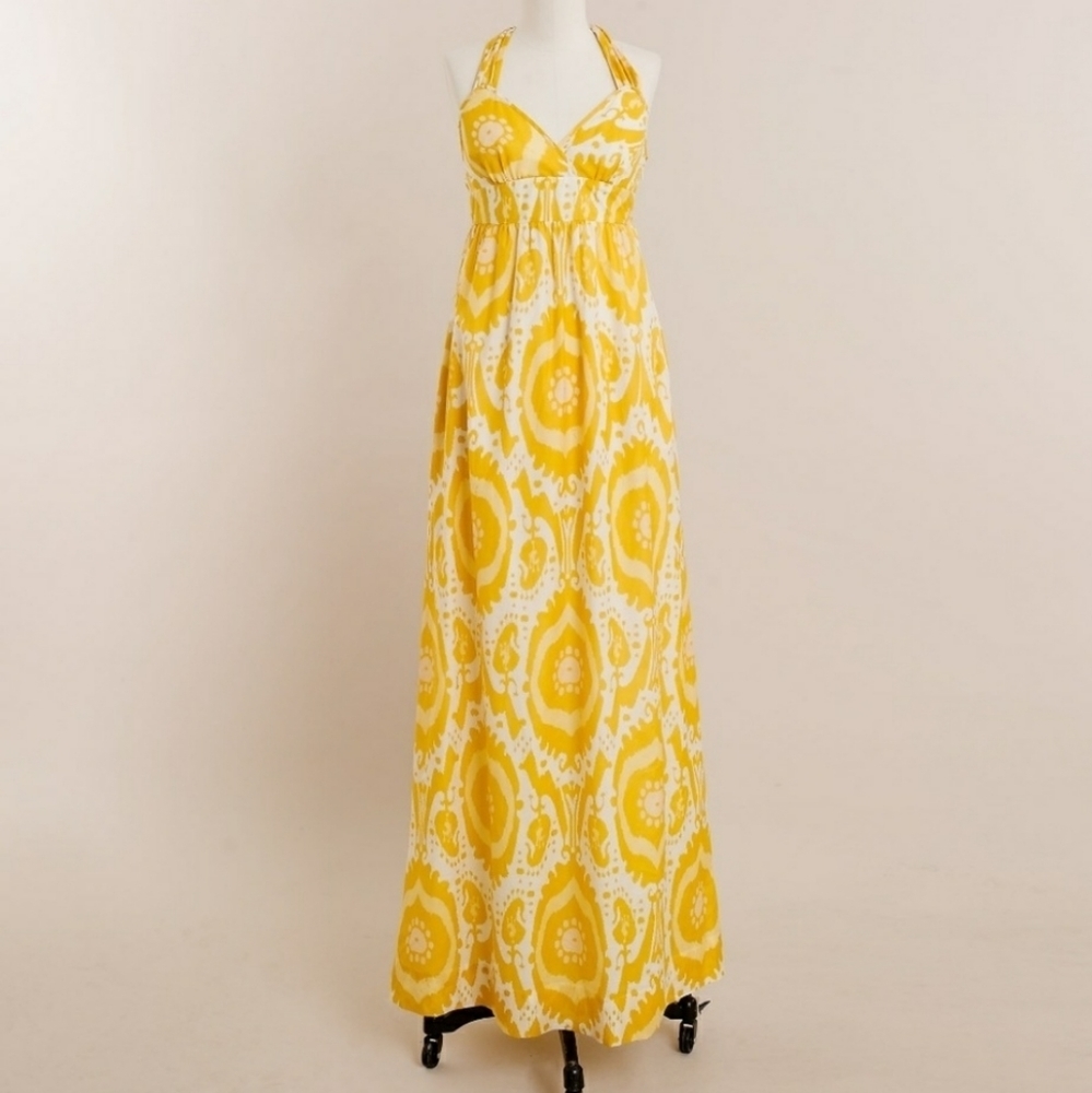 J. Crew Yellow and White Paisley Maxi Dress - Picture 10 of 13
